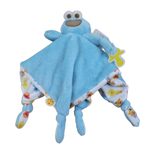 Sesame Street Cookie Monster Security Blanket Kids Preferred Baby Lovey Blue NWT - Picture 1 of 6